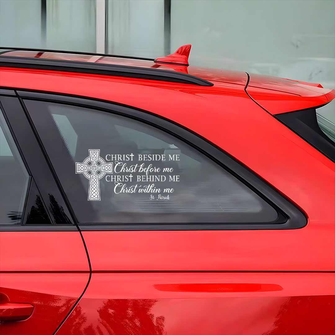 St. Patrick's Day Inspired Cross Sticker