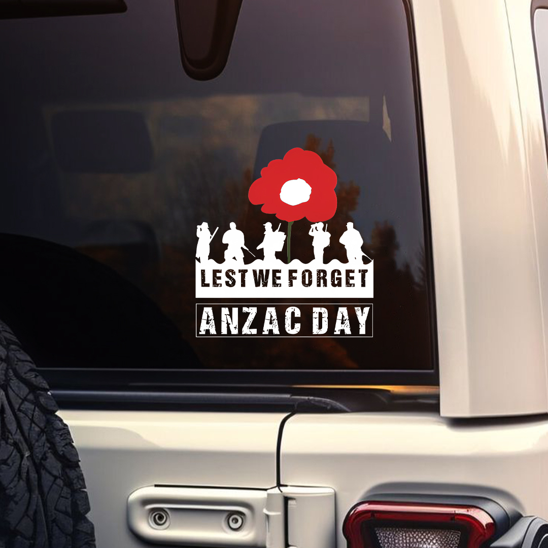 Lest We Forget Anzac Day Memorial Sticker
