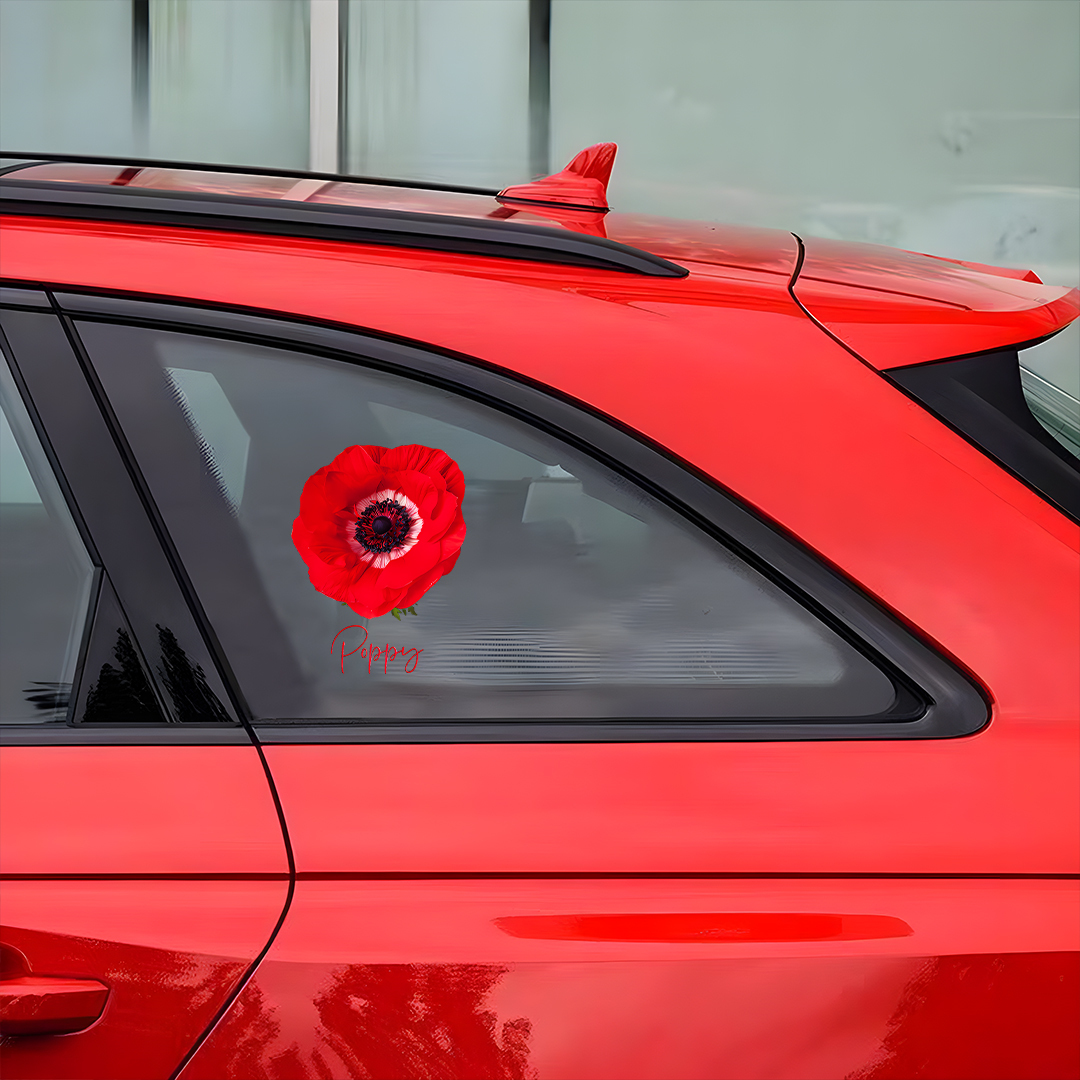 Lest We Forget Red Poppy Memorial Sticker