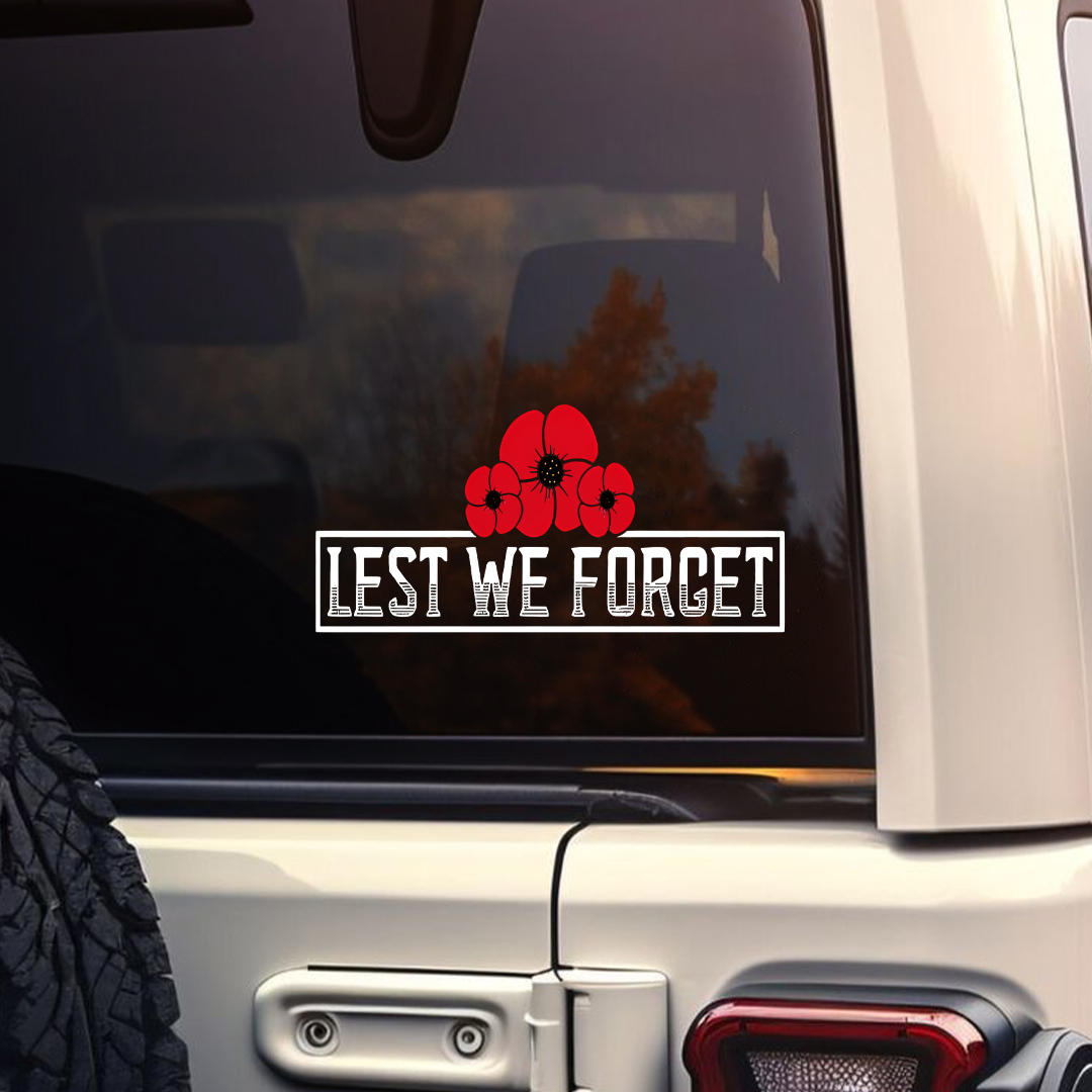 Lest We Forget Triple Poppies Sticker