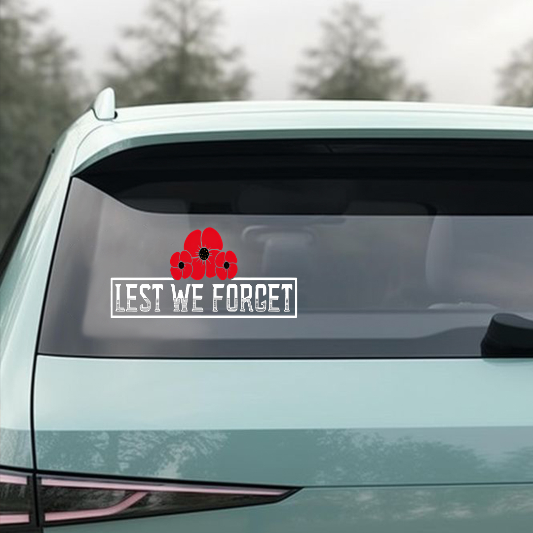 Lest We Forget Triple Poppies Sticker