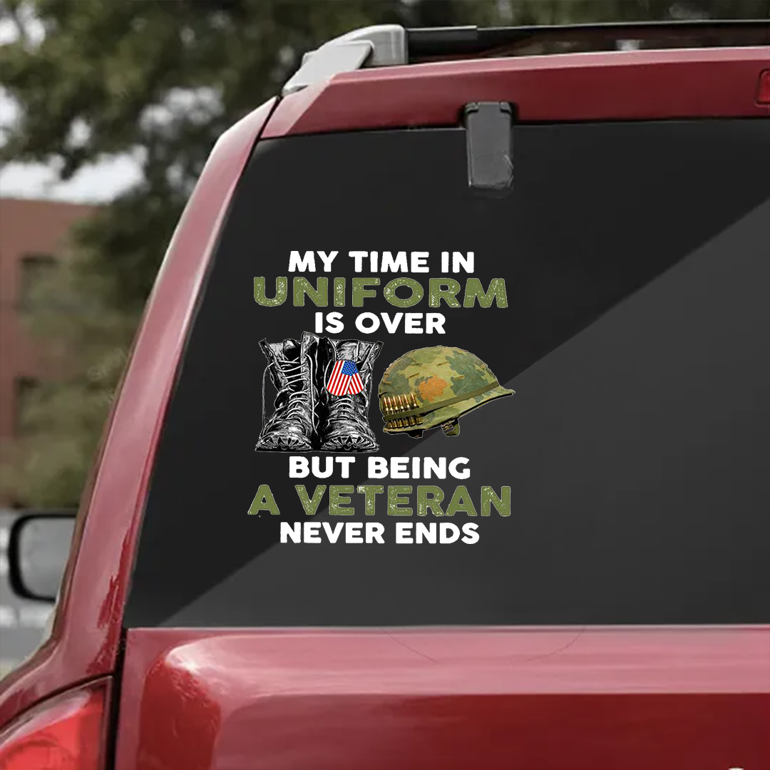 Being A Veteran Never Ends Veterans Stickers-Memorial Day Sticker