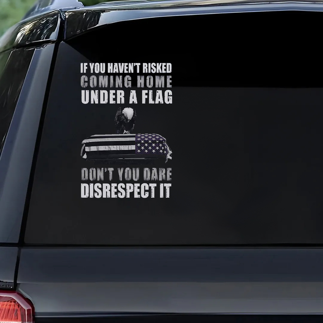 Coming Home Under A Flag Veterans Stickers-Memorial Day Sticker