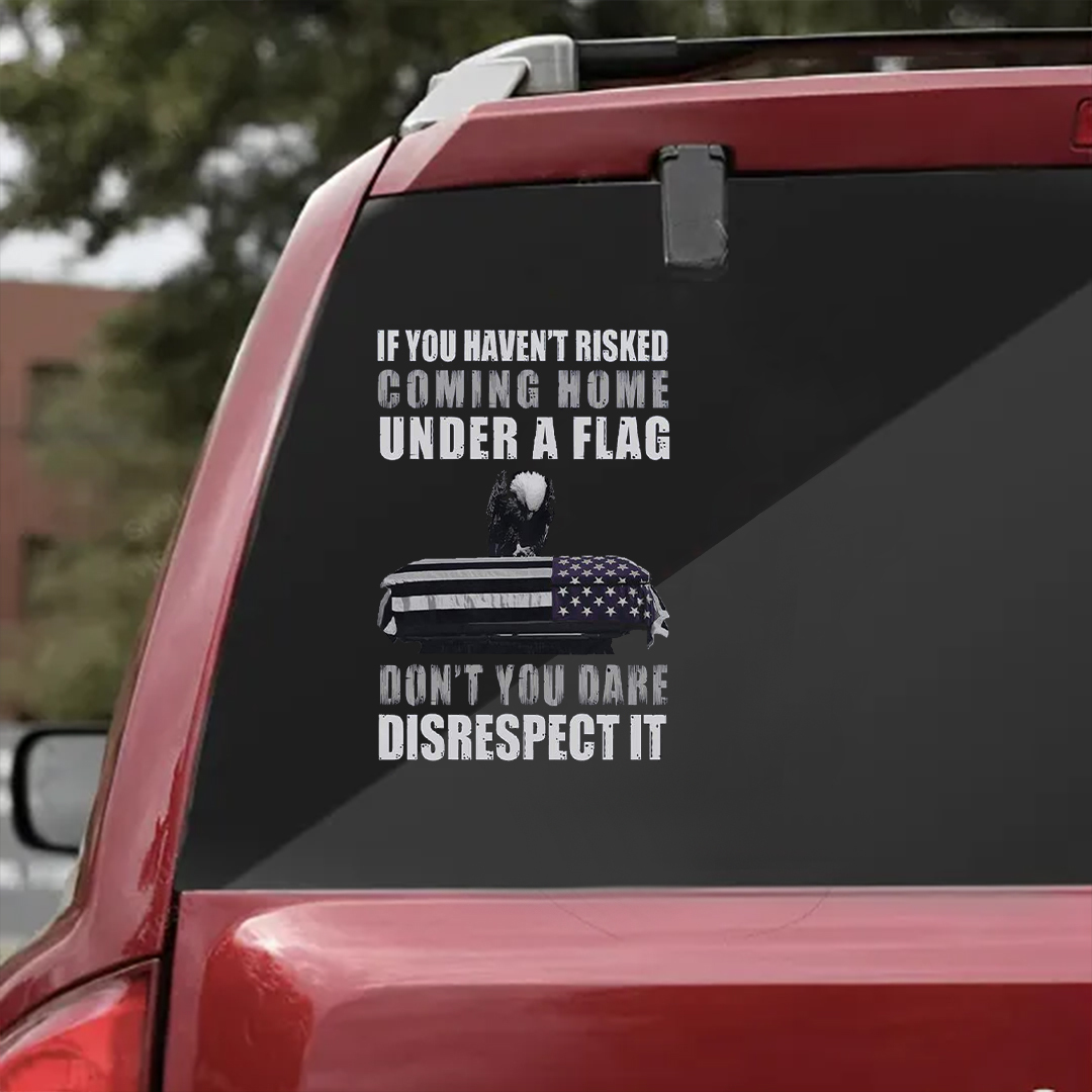 Coming Home Under A Flag Veterans Stickers-Memorial Day Sticker