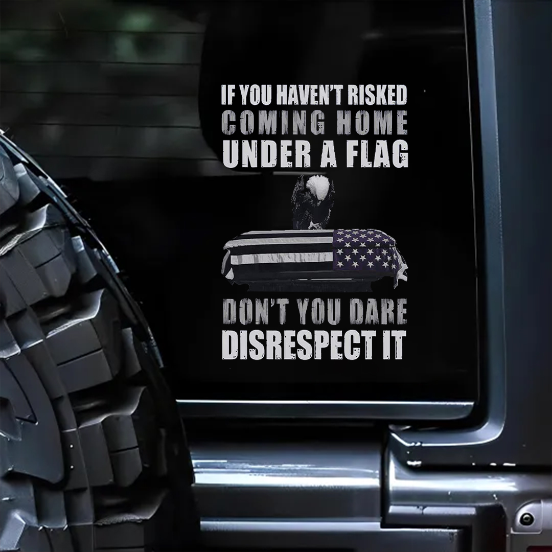 Coming Home Under A Flag Veterans Stickers-Memorial Day Sticker