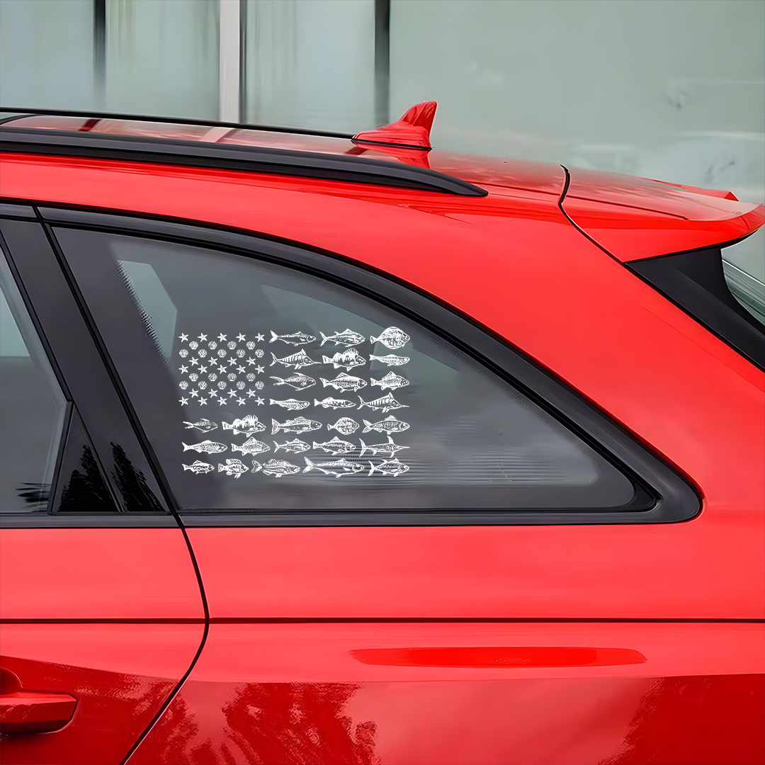 Fisherman Fish Flag Sticker