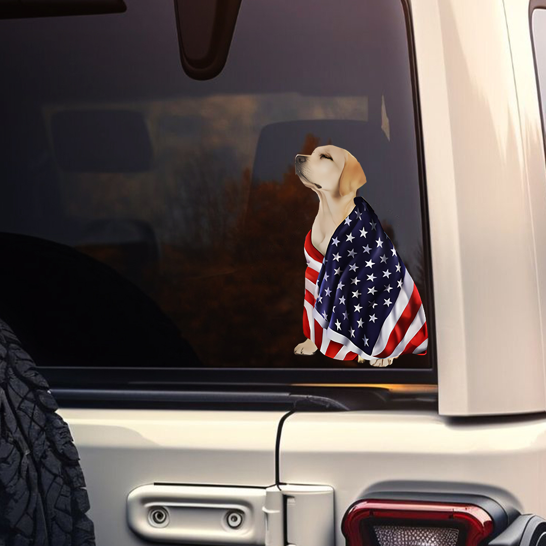 Labrador US National Flag Sticker