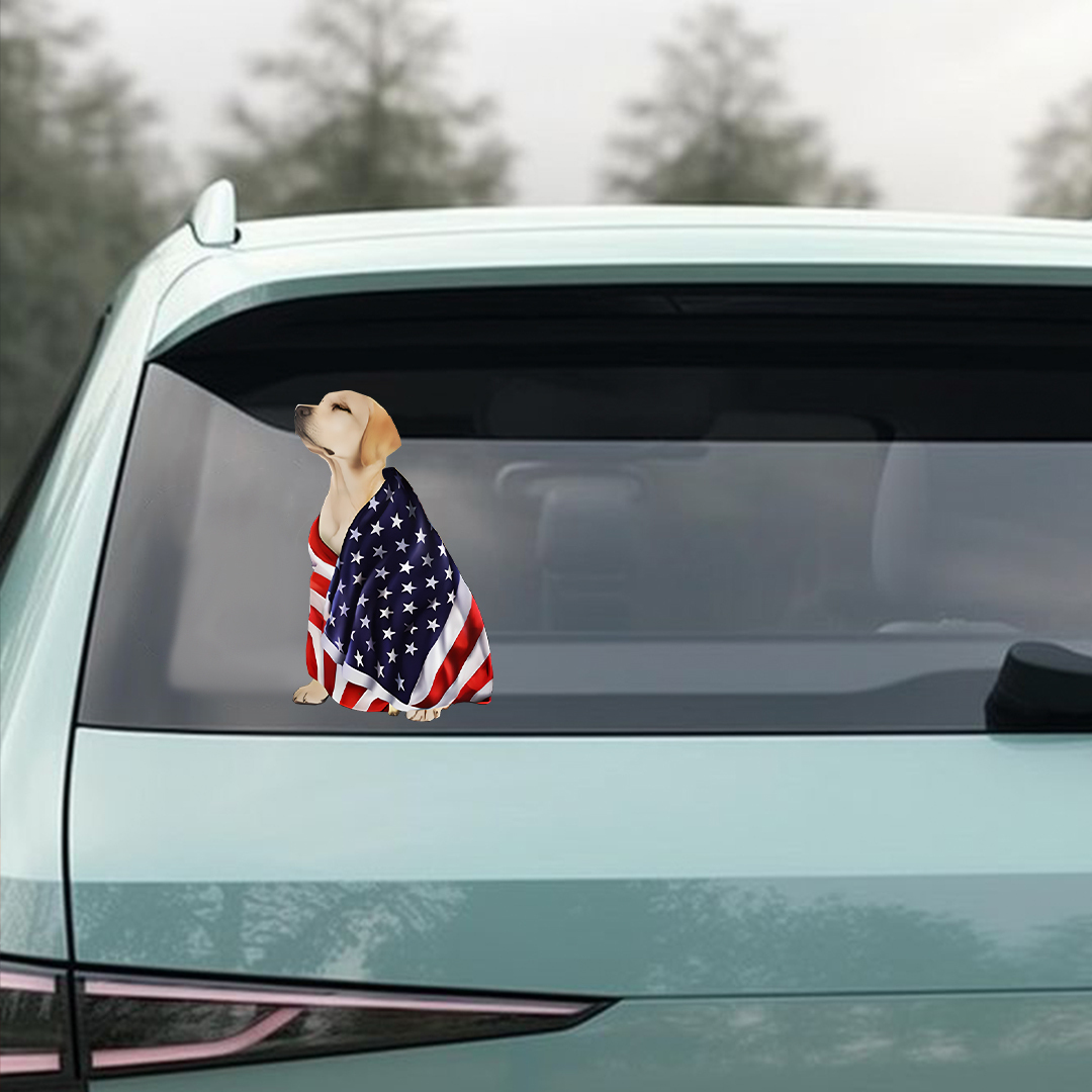 Labrador US National Flag Sticker