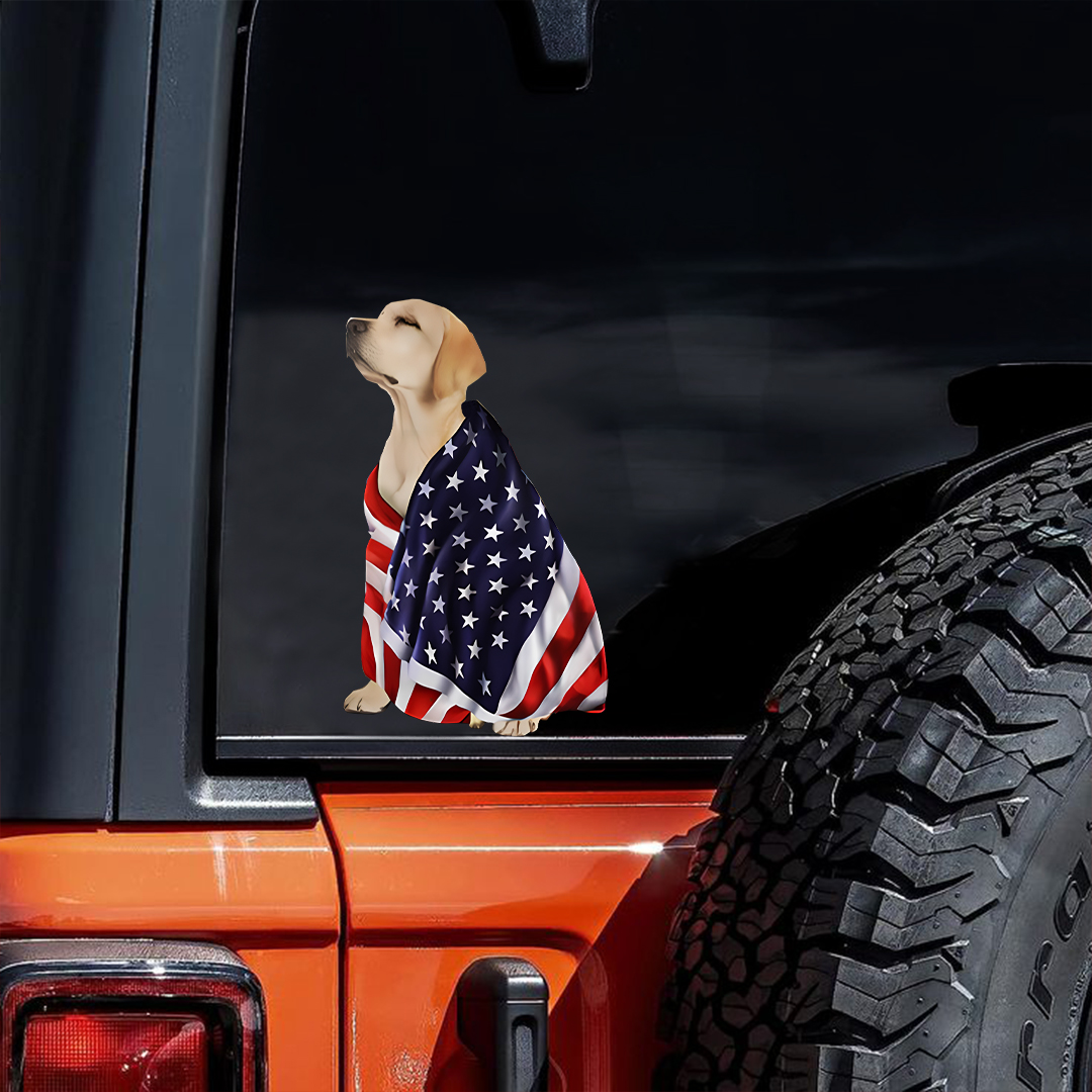 Labrador US National Flag Sticker