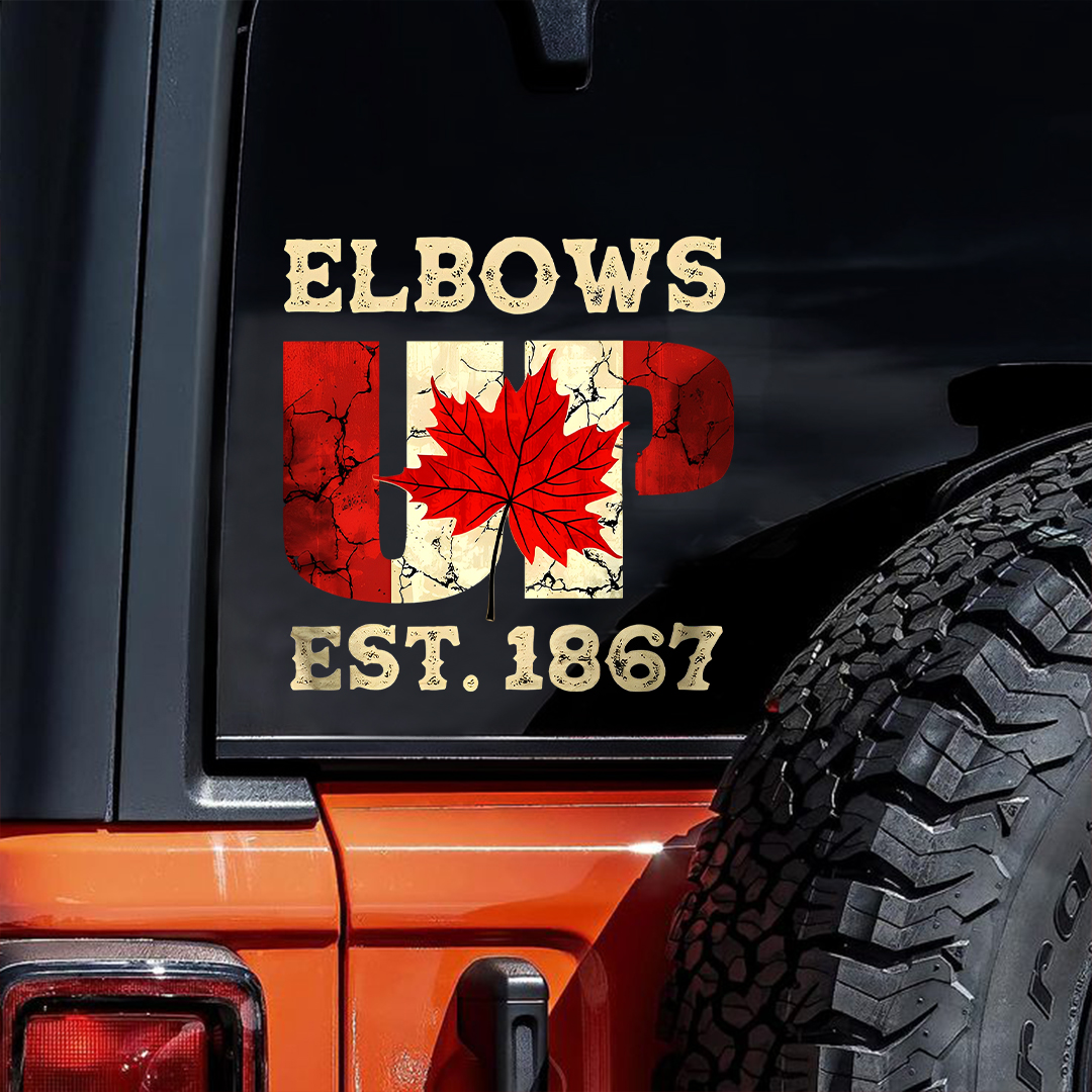 Elbows Up Canadian National Flag Sticker