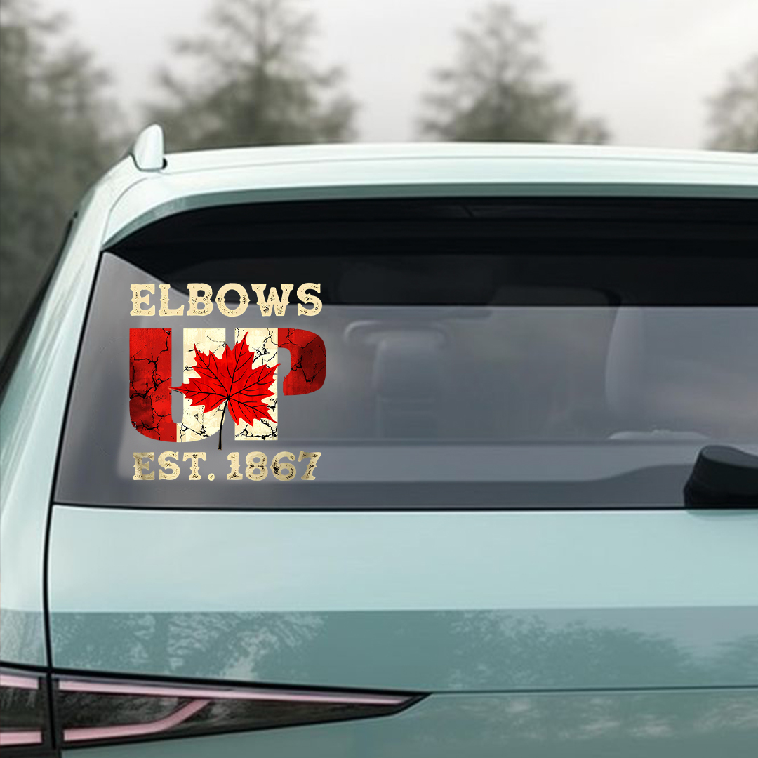 Elbows Up Canadian National Flag Sticker