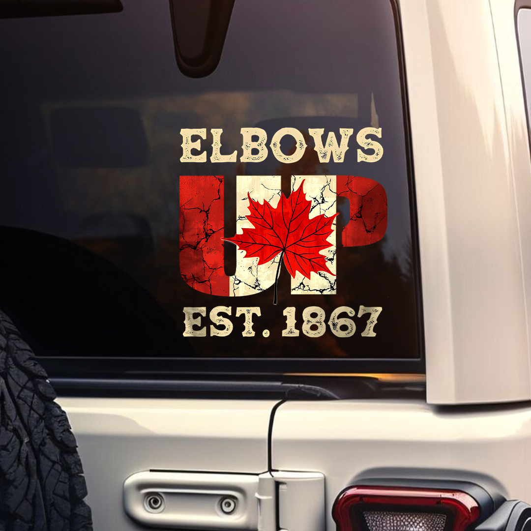 Elbows Up Canadian National Flag Sticker