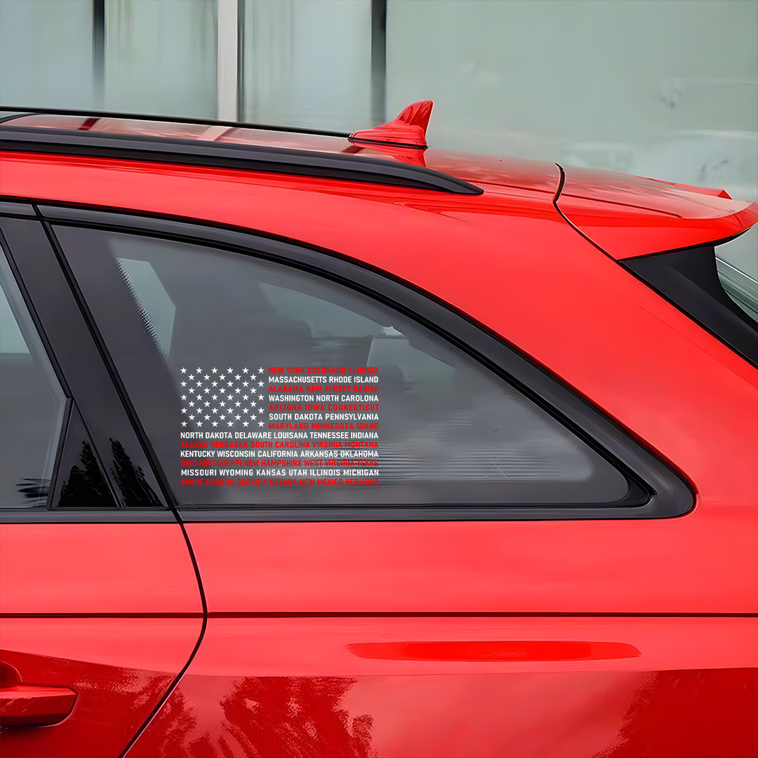 Fifty States of America National Flag Sticker