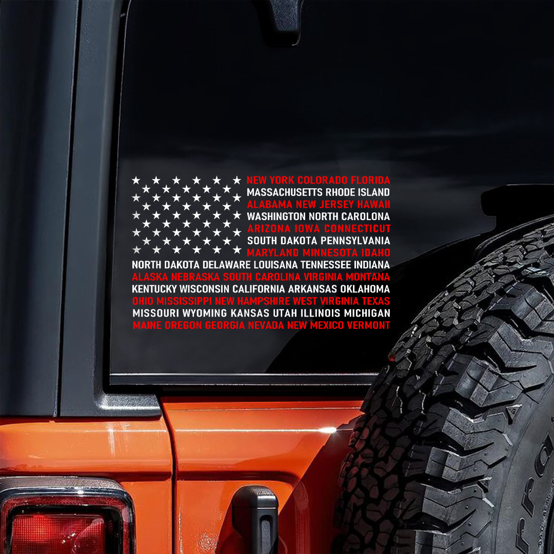 Fifty States of America National Flag Sticker