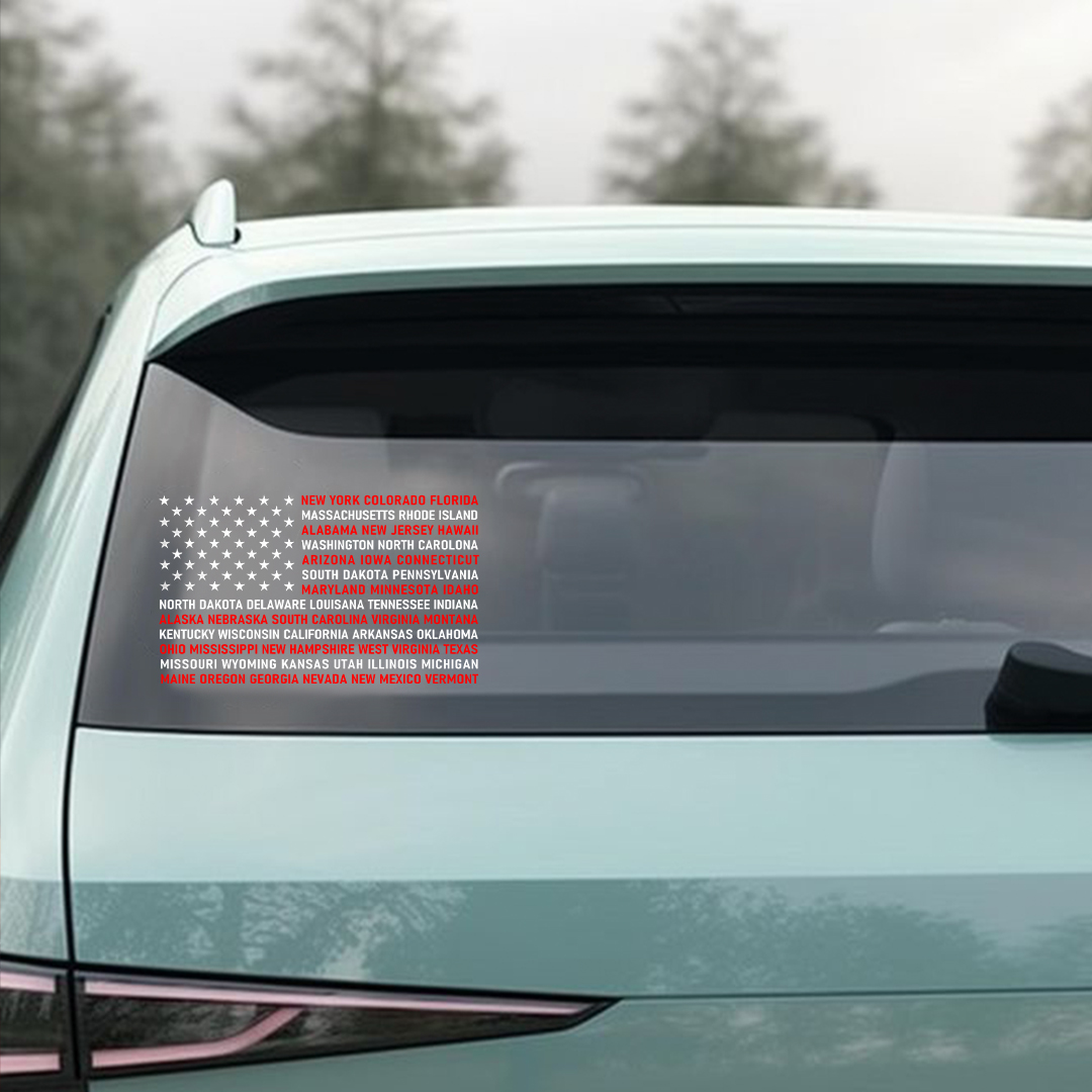 Fifty States of America National Flag Sticker
