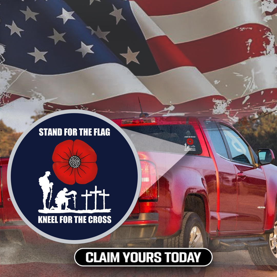 Kneels For The Cross Veterans Stickers