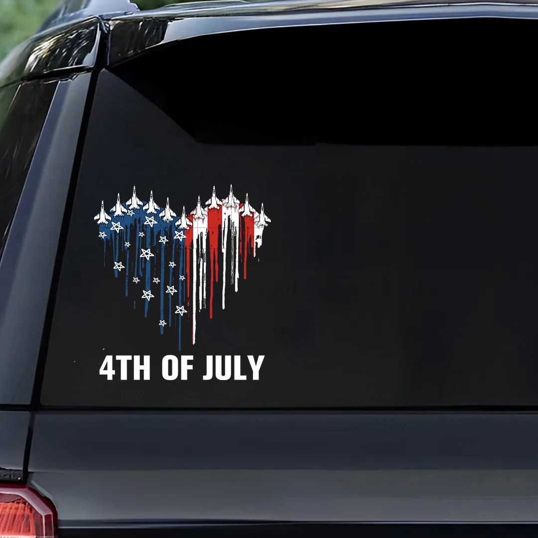 Fourth Of July Heart-Shaped Veterans Stickers-Independence Day Sticker