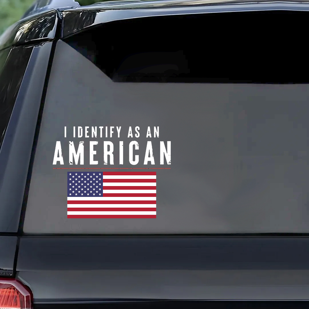 Identify As An American Veterans Stickers-Independence Day Sticker