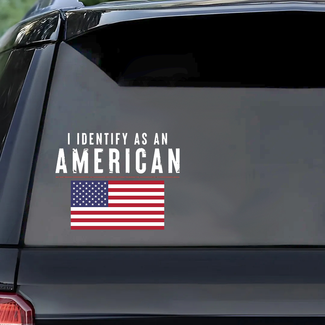 Identify As An American Veterans Stickers-Independence Day Sticker