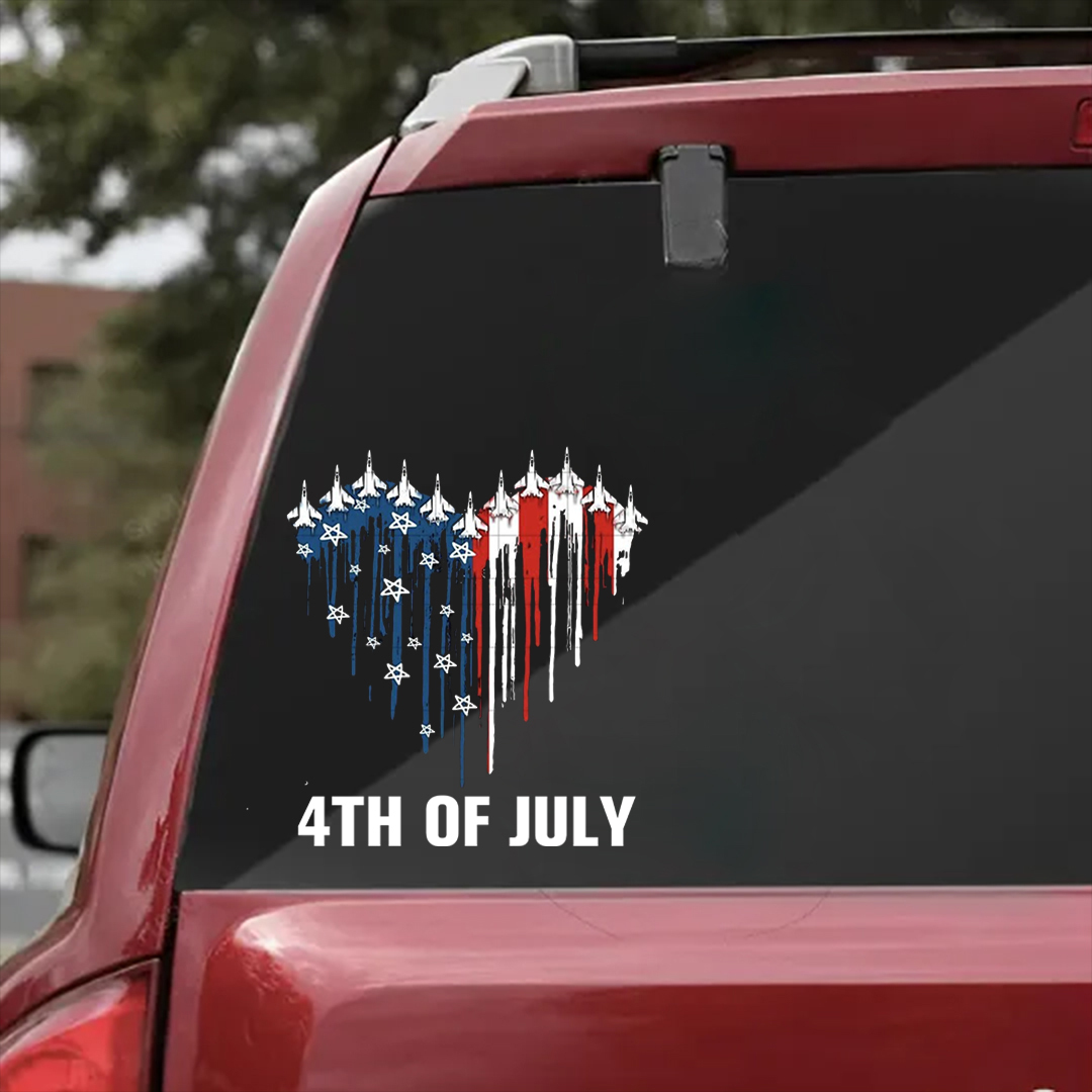 Fourth Of July Heart-Shaped Veterans Stickers-Independence Day Sticker