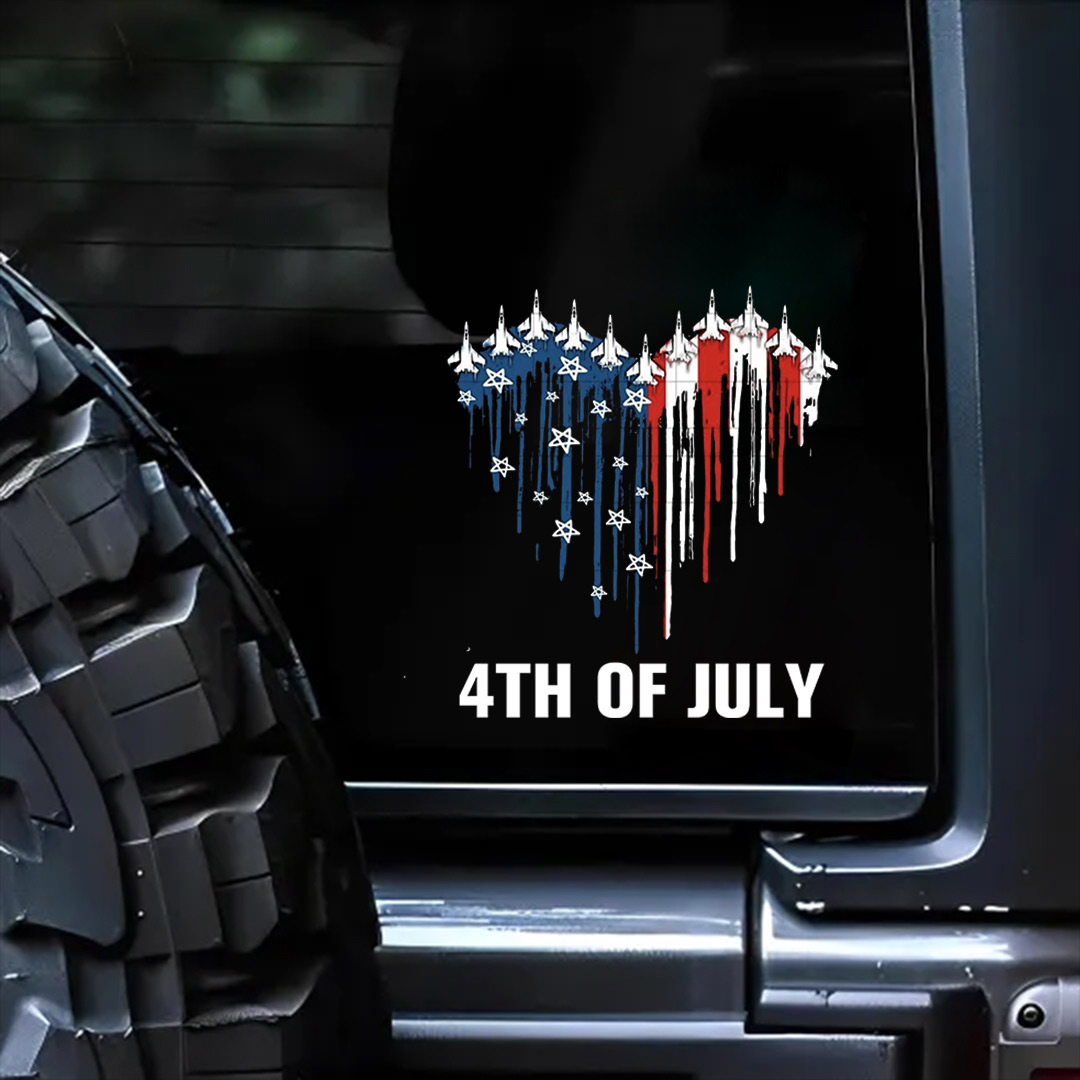 Fourth Of July Heart-Shaped Veterans Stickers-Independence Day Sticker
