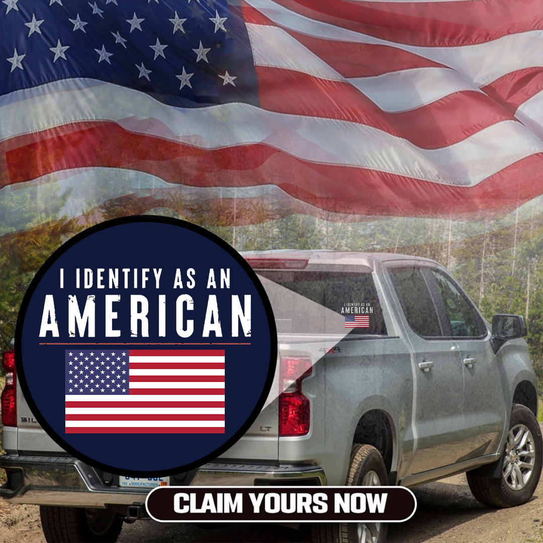 Identify As An American Veterans Stickers-Independence Day Sticker