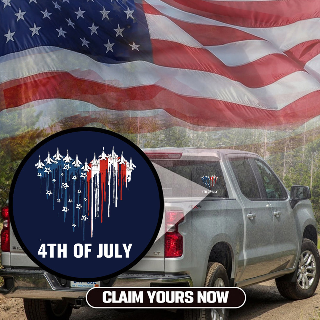 Fourth Of July Heart-Shaped Veterans Stickers-Independence Day Sticker