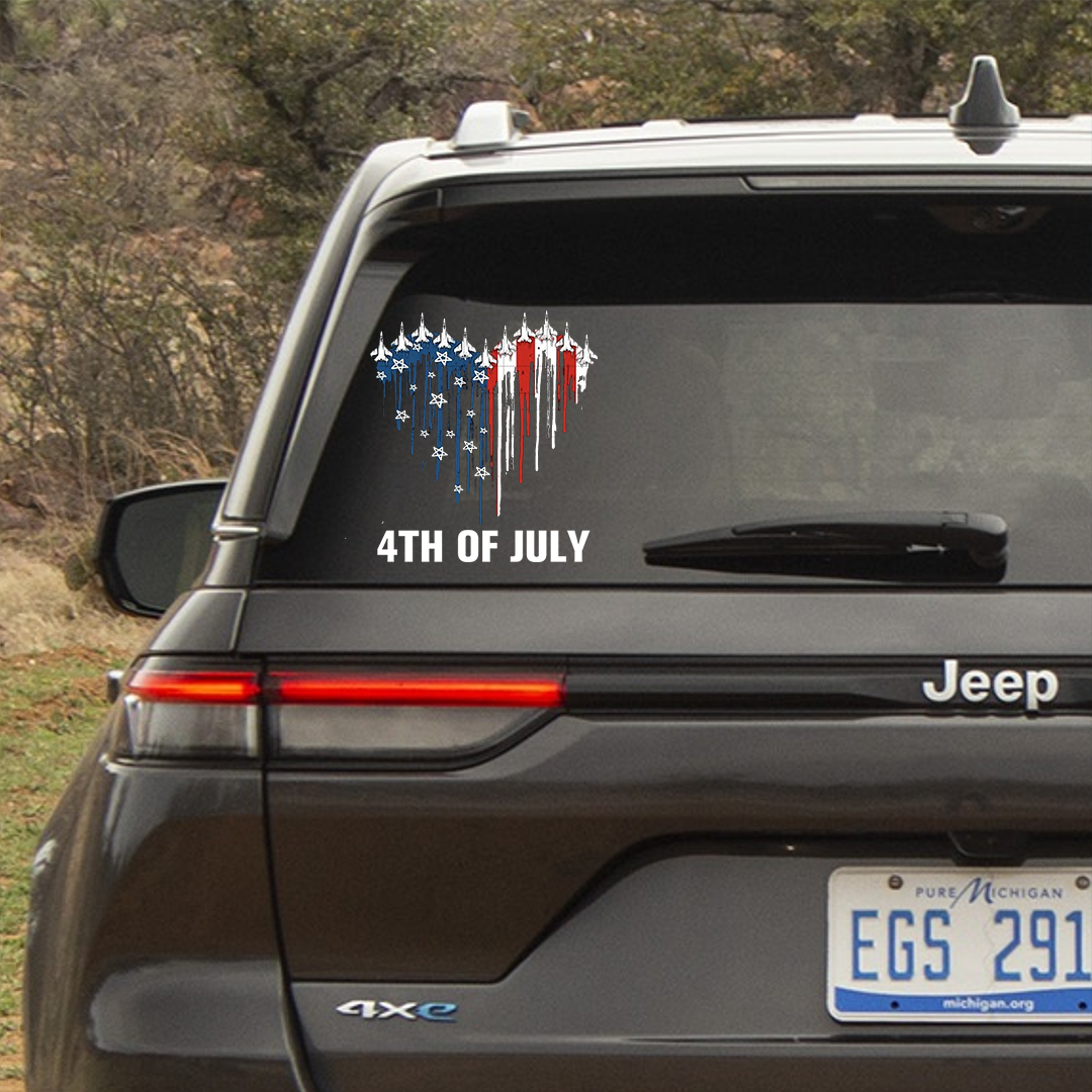 Fourth Of July Heart-Shaped Veterans Stickers-Independence Day Sticker