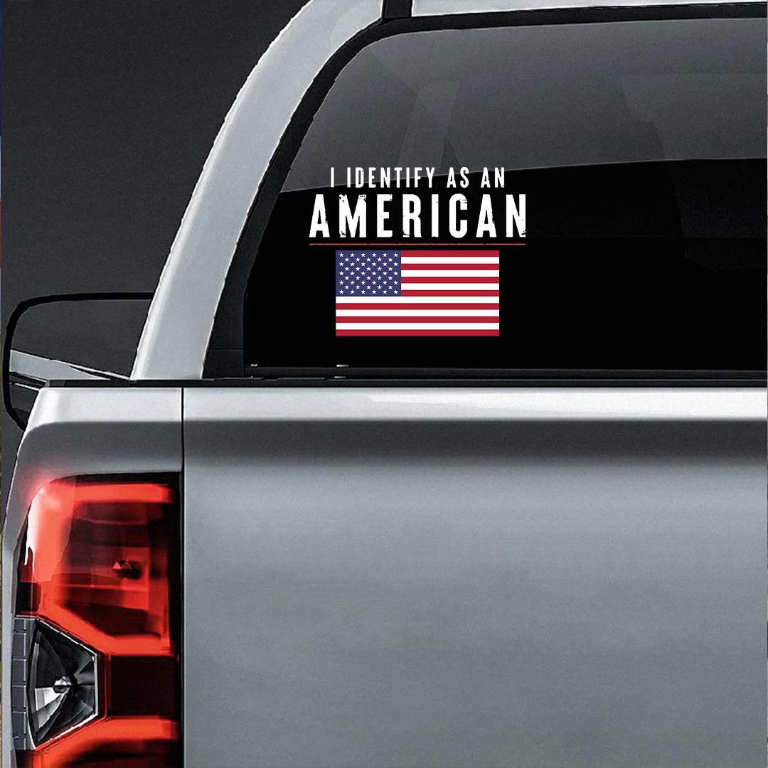 Identify As An American Veterans Stickers-Independence Day Sticker