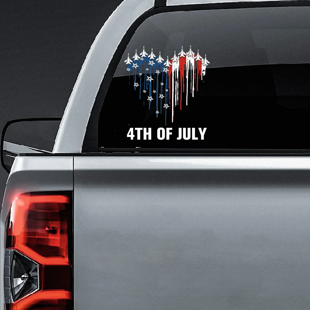 Fourth Of July Heart-Shaped Veterans Stickers-Independence Day Sticker