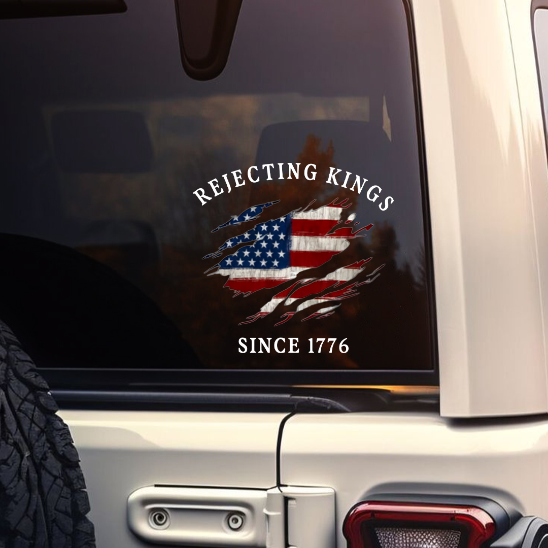 Rejecting Kings American Flag Sticker