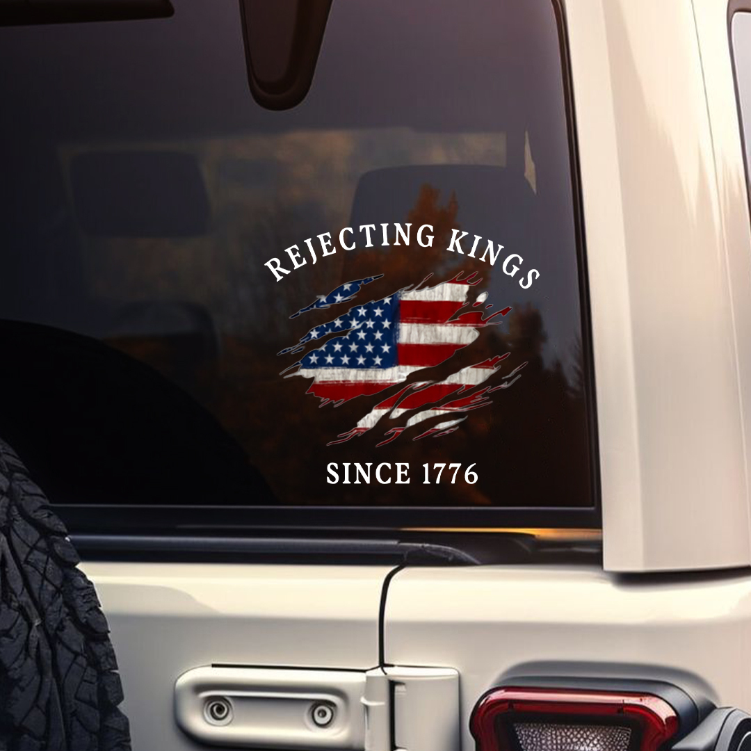 Rejecting Kings American Flag Sticker