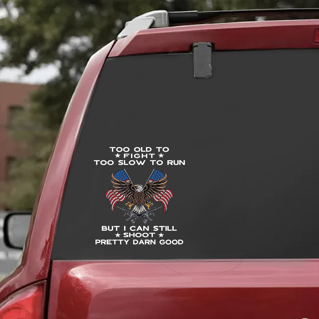 Too Old To Fight Veterans Stickers