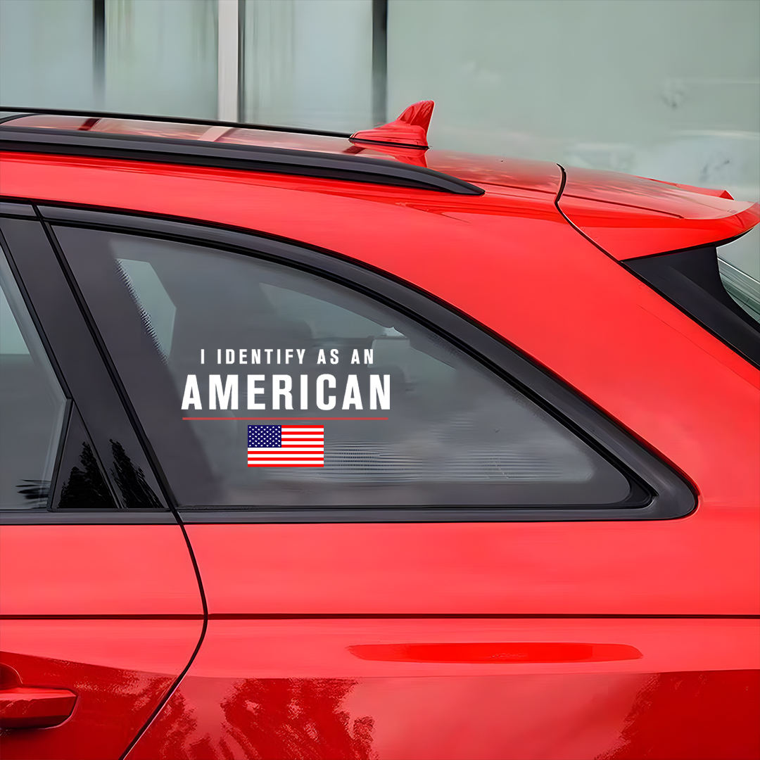 I Identify As An American National Flag Sticker