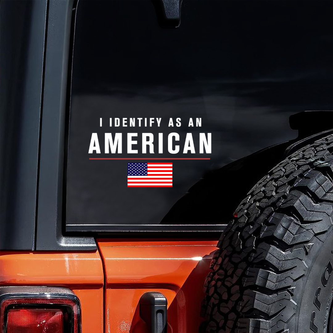 I Identify As An American National Flag Sticker