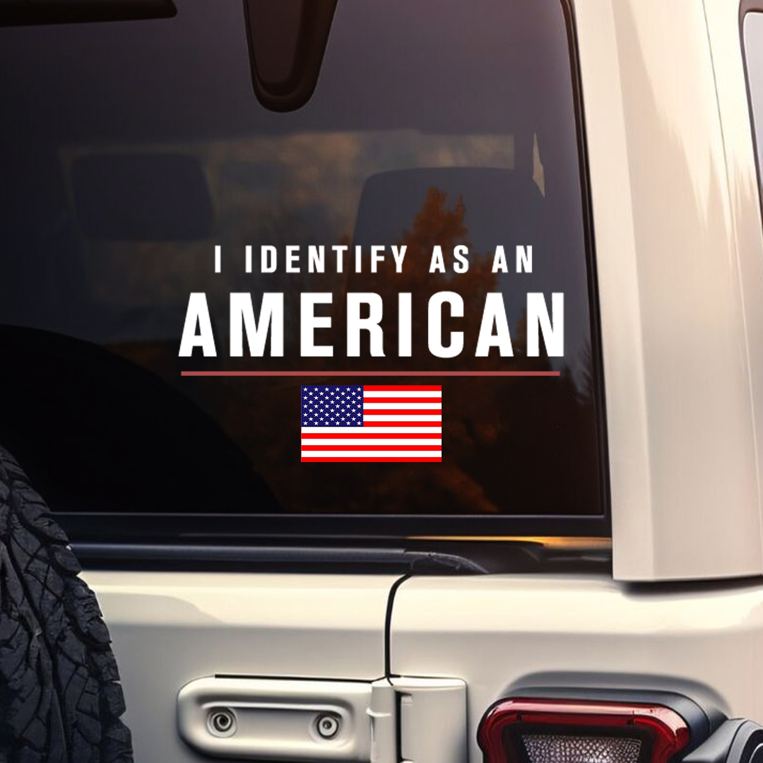 I Identify As An American National Flag Sticker