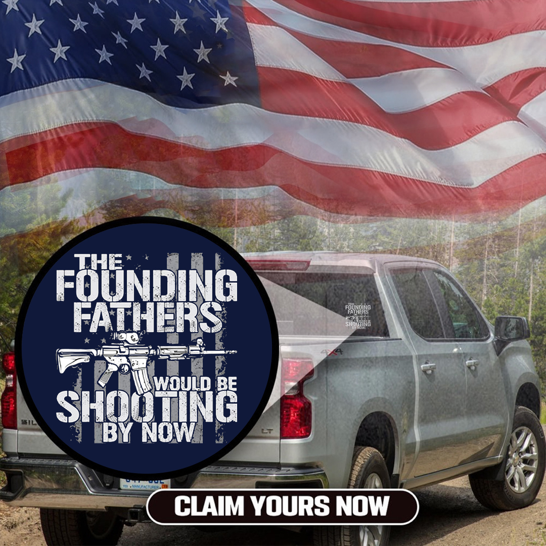 Founding Father Shooting By Now Stickers-Independence Day Sticker