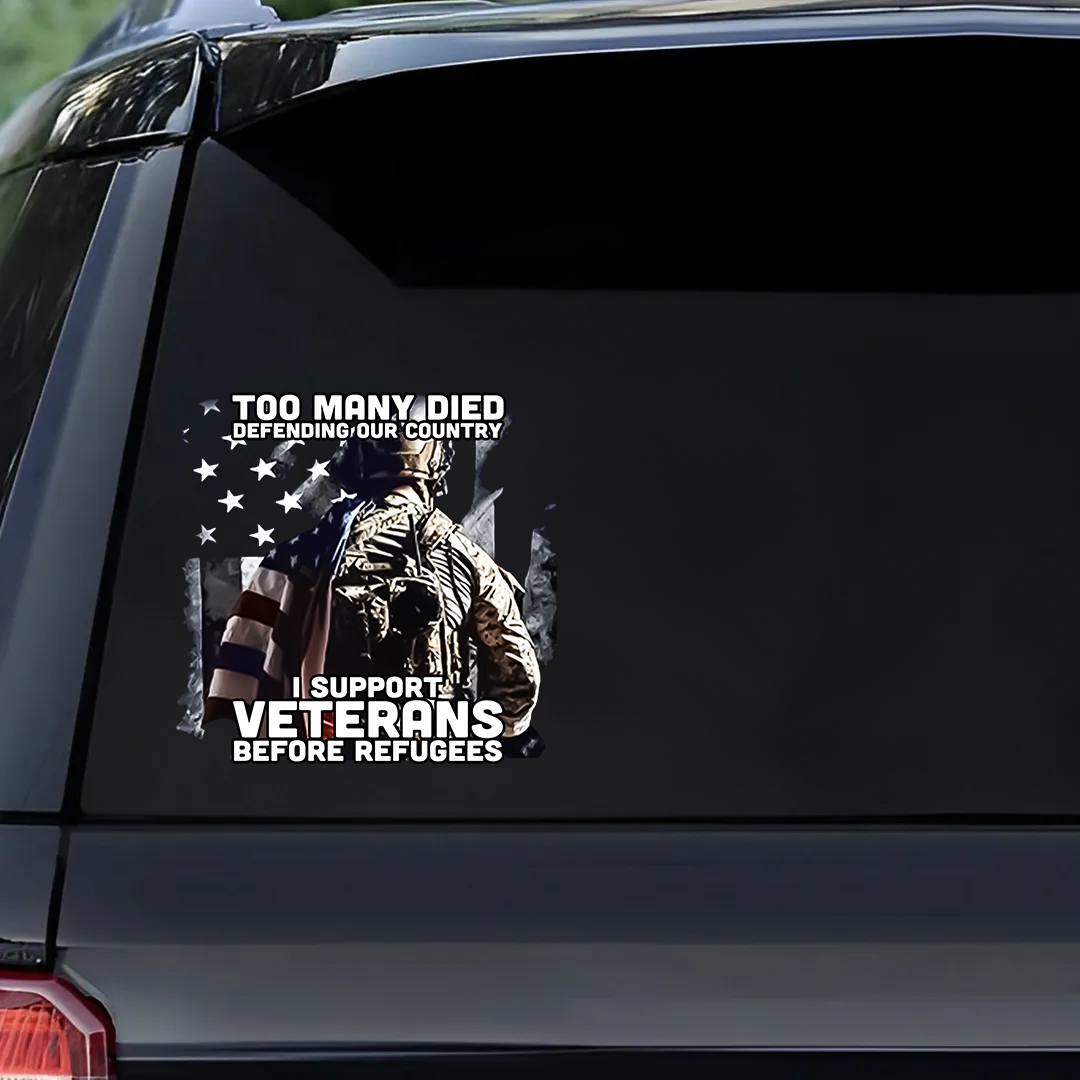 I Support Vets Before Refugees Veterans Stickers
