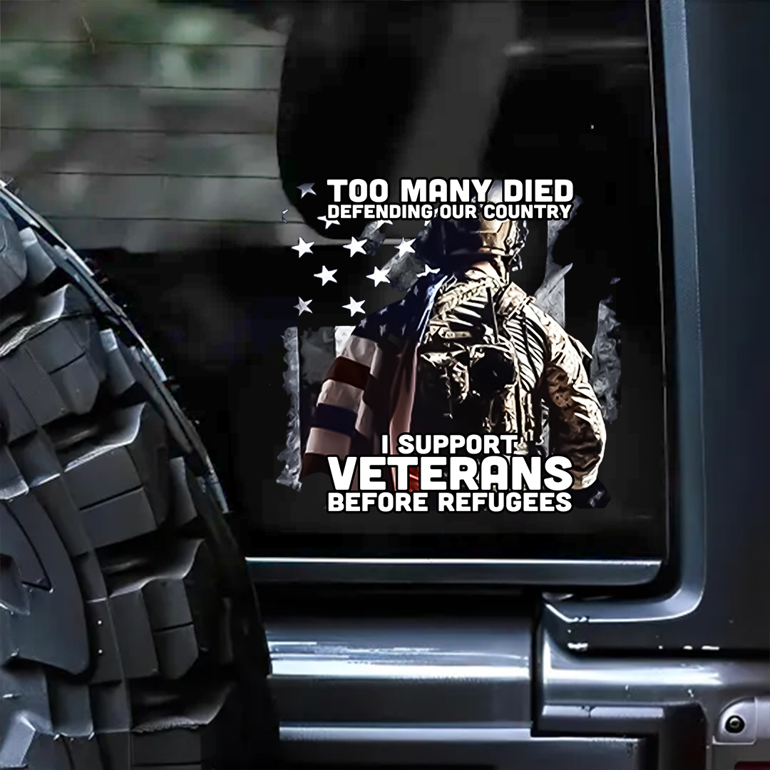I Support Vets Before Refugees Veterans Stickers