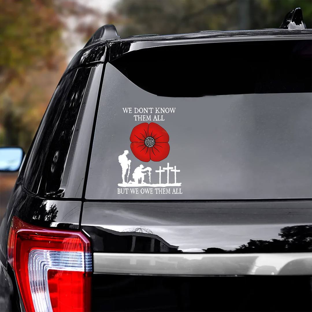 Red Poppy Owe Veterans Everything Limited Time Offer Veterans Sticker
