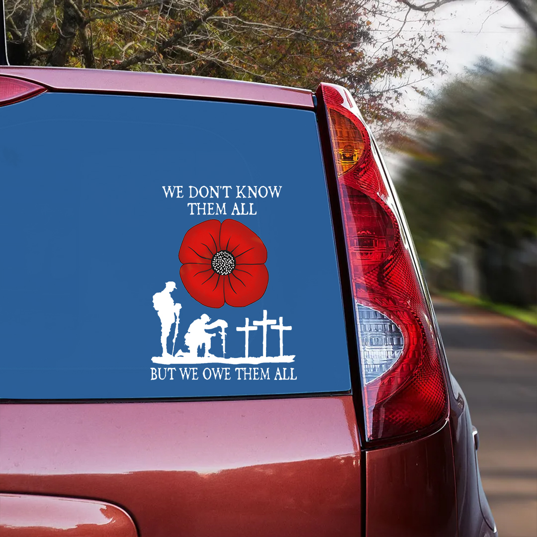 Red Poppy Owe Veterans Everything Limited Time Offer Veterans Sticker