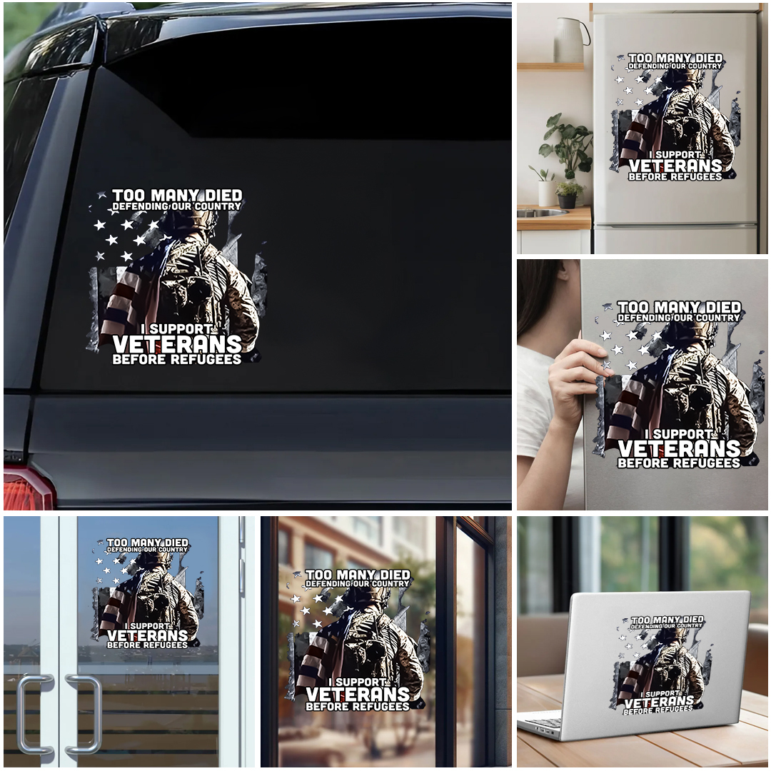 I Support Vets Before Refugees Veterans Stickers