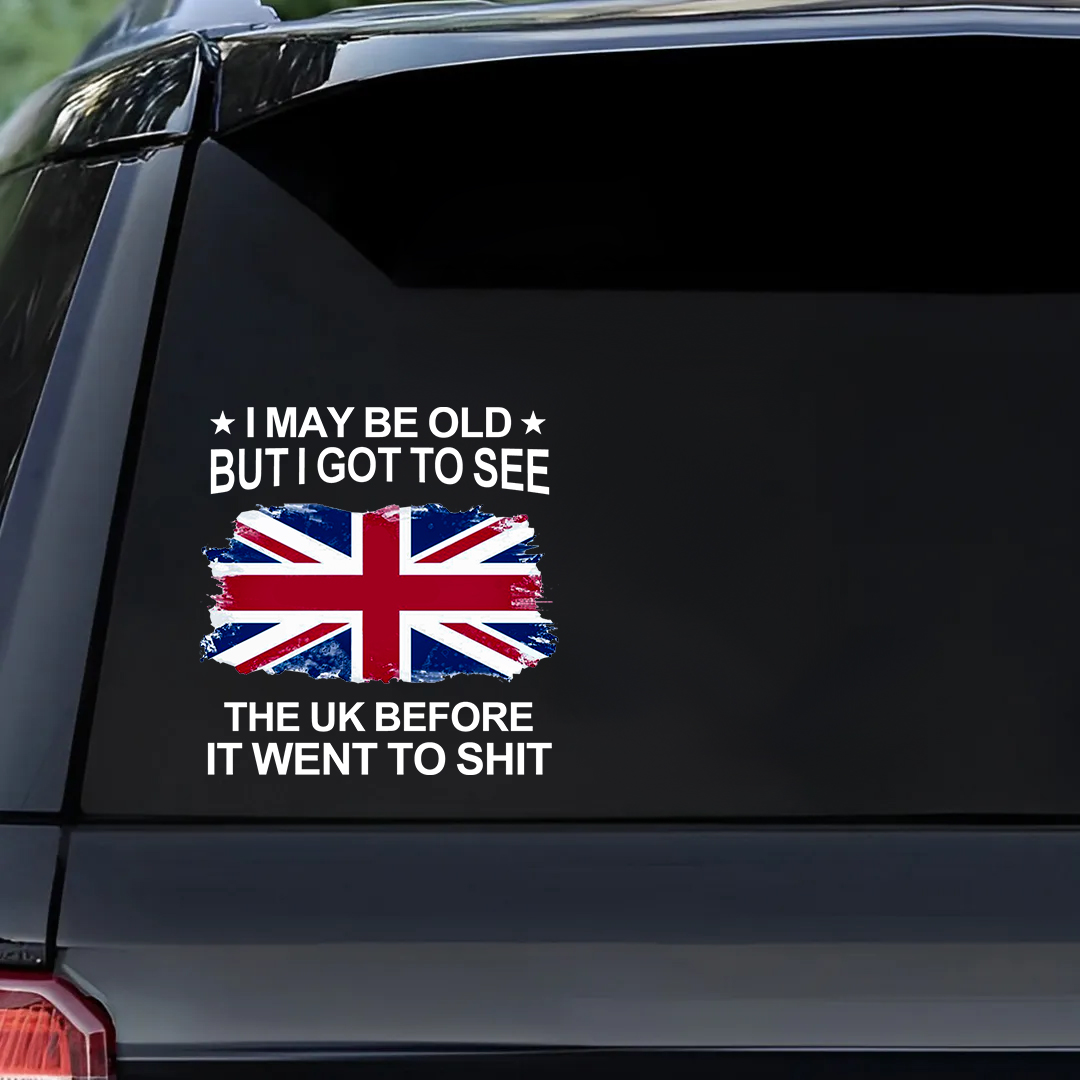 I May Be Old UK Veteran Sticker