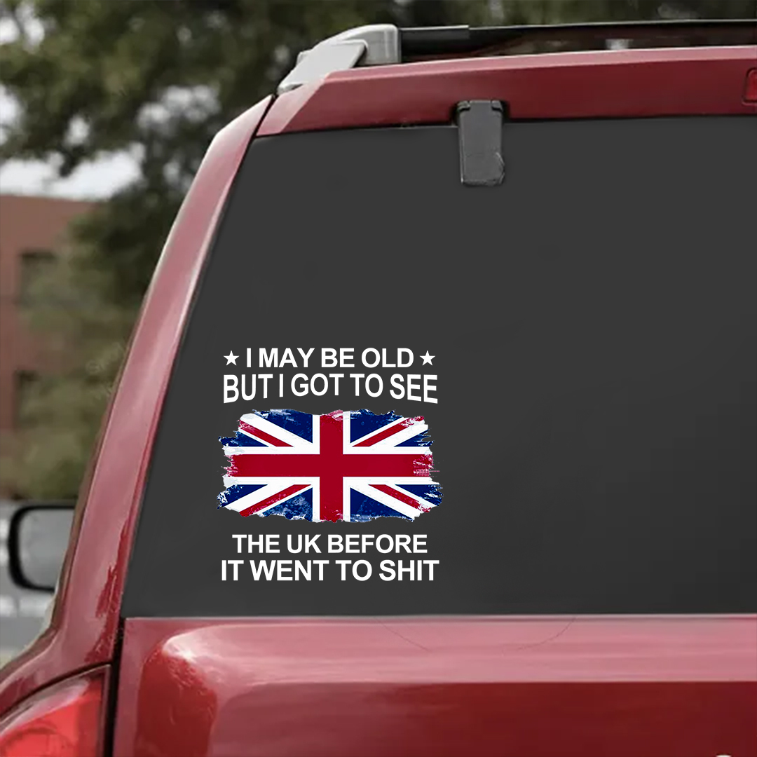 I May Be Old UK Veteran Sticker