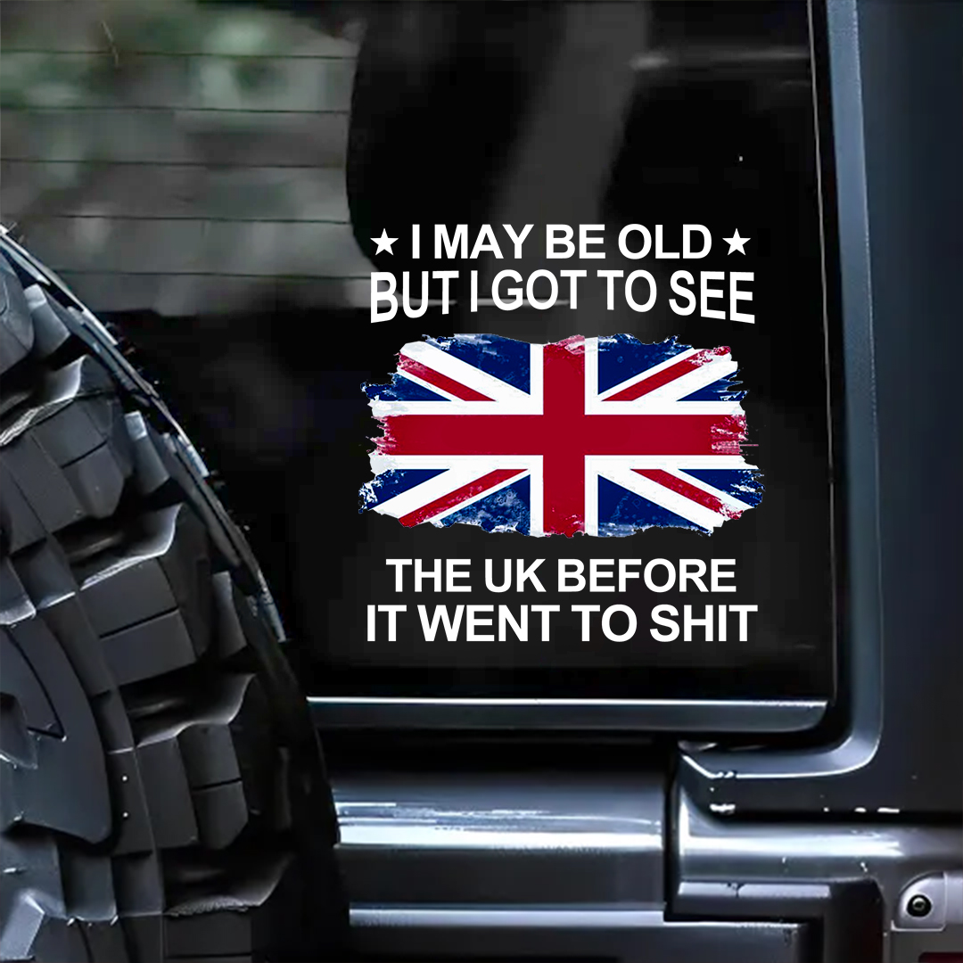 I May Be Old UK Veteran Sticker