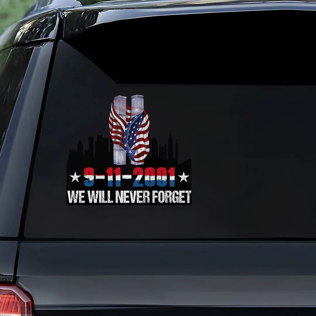 Will Never Forget 9/11 Patriot Day Sticker