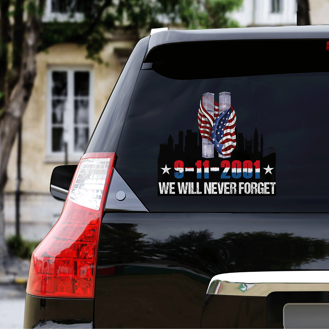 Will Never Forget 9/11 Patriot Day Sticker