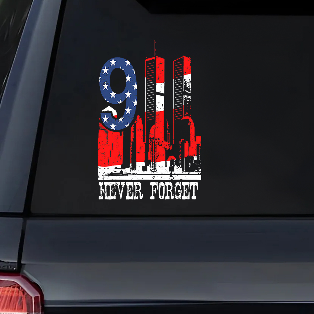 Never Forget Twin Towers Patriot Day Sticker