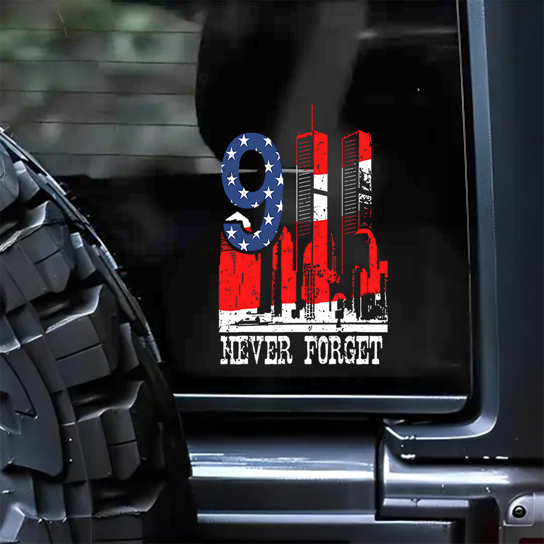 Never Forget Twin Towers Patriot Day Sticker
