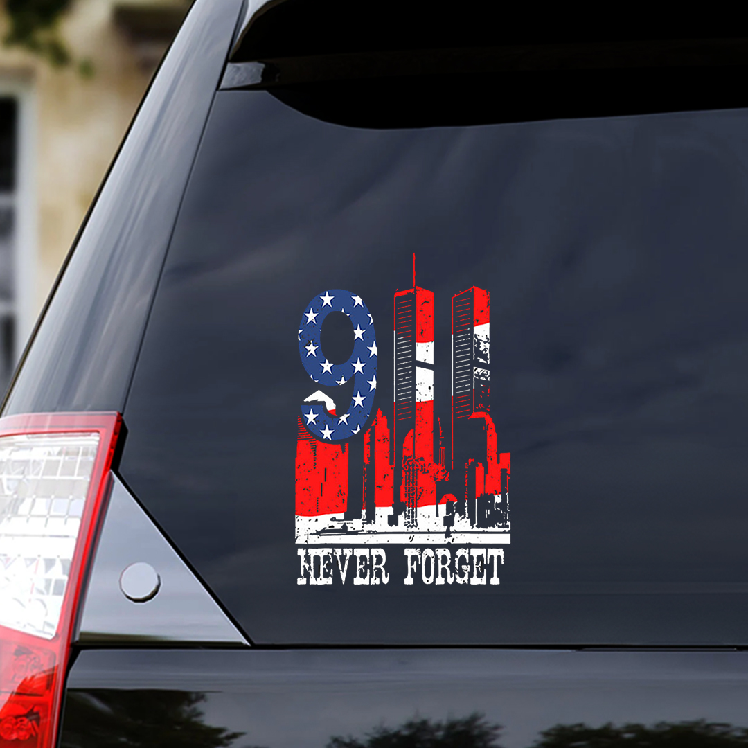 Never Forget Twin Towers Patriot Day Sticker